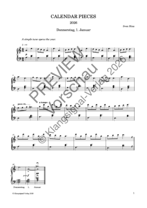 CALENDAR PIECES: 1. Jan. 2026