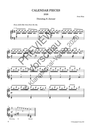 CALENDAR PIECES: 6. Jan. 2026