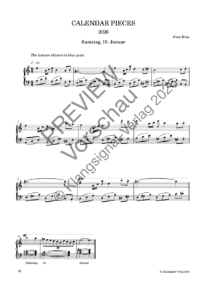 CALENDAR PIECES: 10. Jan. 2026