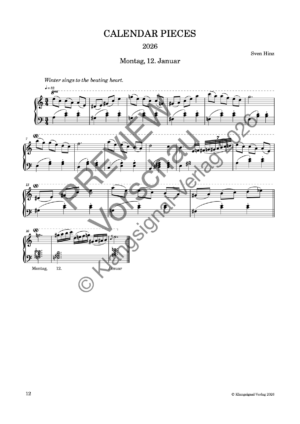 CALENDAR PIECES: 12. Jan. 2026