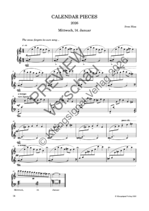CALENDAR PIECES: 14. Jan. 2026