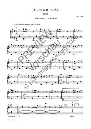 CALENDAR PIECES: 15. Jan. 2026