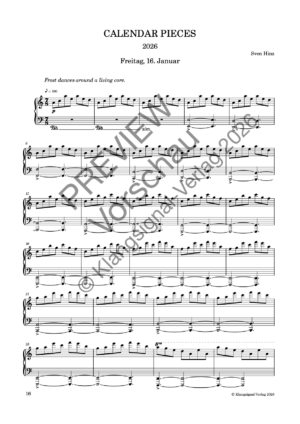 CALENDAR PIECES: 16. Jan. 2026