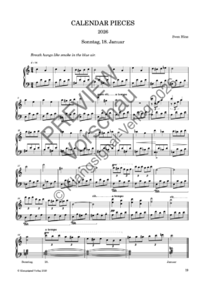 CALENDAR PIECES: 18. Jan. 2026
