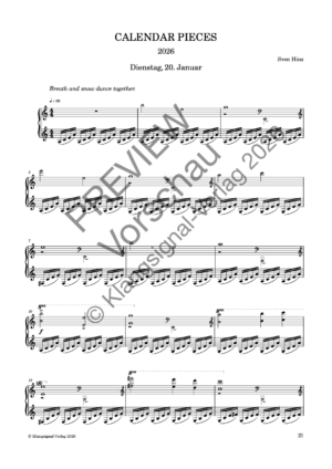 CALENDAR PIECES: 20. Jan. 2026
