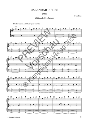 CALENDAR PIECES: 21. Jan. 2026