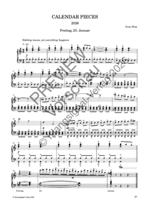 CALENDAR PIECES: 23. Jan. 2026