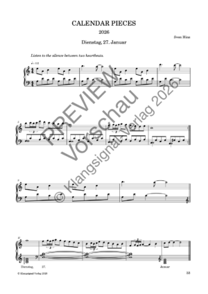 CALENDAR PIECES: 27. Jan. 2026