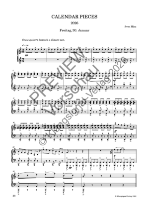 CALENDAR PIECES: 30. Jan. 2026