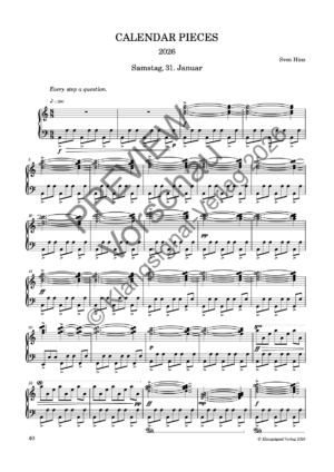 CALENDAR PIECES: 31. Jan. 2026