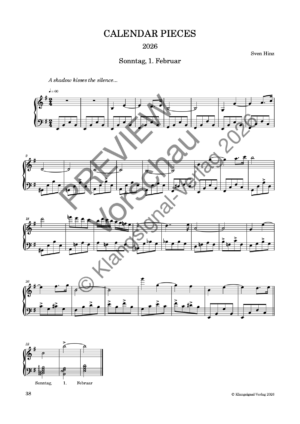 CALENDAR PIECES: 1. Feb. 2026