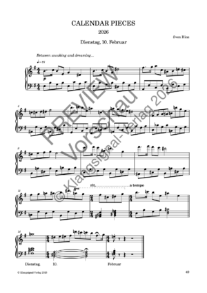 CALENDAR PIECES: 10. Feb. 2026