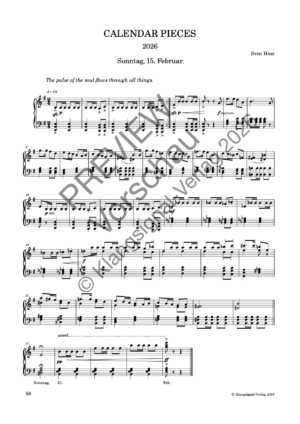 CALENDAR PIECES: 15. Feb. 2026