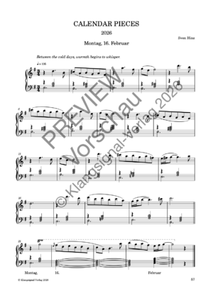 CALENDAR PIECES: 16. Feb. 2026