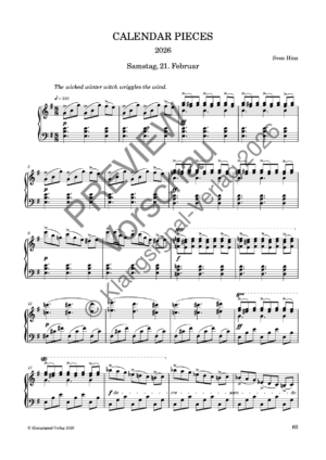 CALENDAR PIECES: 21. Feb. 2026